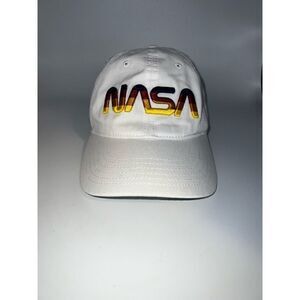 NASA mad engine worm logo embroidered white hat